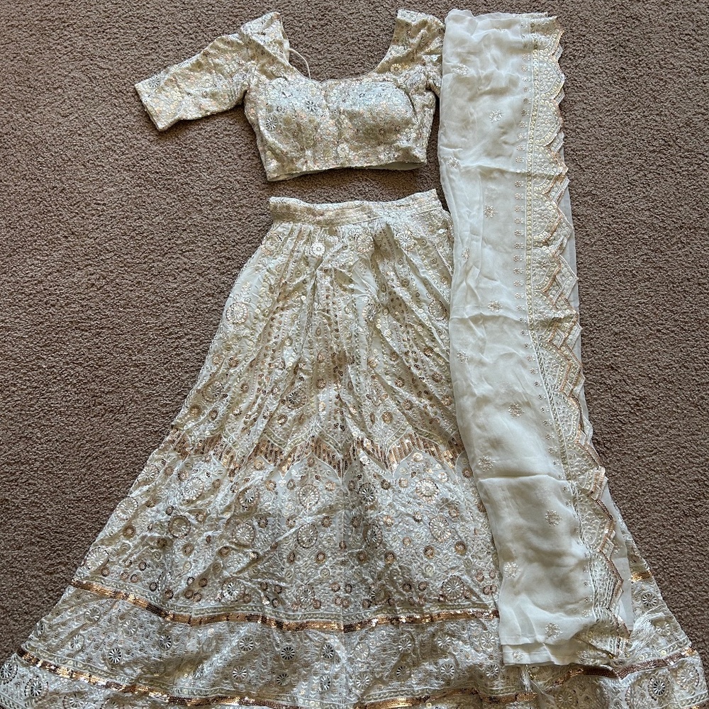 White Indian Lehenga and Choli